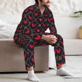 thumbnail image 6 of Bingfone Men's Pajama Set 2 Piece Loungewear PJs, Long Sleeve with Pajama Pants-Red Rooster, 6 of 7