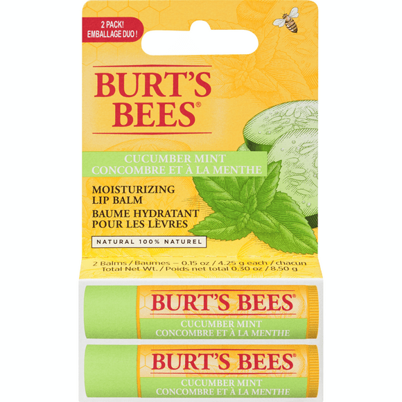 Burt's Bees 100% Natural Origin Moisturizing Lip Balm, Cucumber Mint 4.25 g