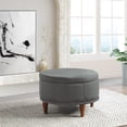 thumbnail image 2 of Alloway Storage Ottoman in Charcoal Fabric with Antique Bronze Nailheads, 2 of 8