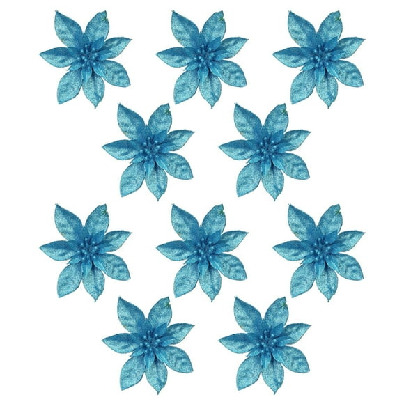 Bulk Flowers Clearance, Christmas Flower 9Cm Solid Onion Powder Gold and Silver Red Flower 10 Pieces I Fake Flowers I