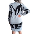 thumbnail image 4 of CEHVOM Robe Pull en Tricot à Motifs Géométriques Décontractée pour Femmes, 4 of 6