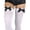 White/Black, variant on ToBeInStyle Women's Opaque Satin Bow Accent Thigh Highs - Black - Plus