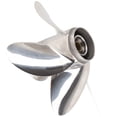 thumbnail image 1 of Propeller Marine Outboard Propeller 4 Blades 10 Spline Teeth Fit for 25-30HP 3in Gearcase, 1 of 8