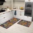 thumbnail image 6 of Mexican Talavera Kitchen Rugs Sets of 2 Non Slip Washable, Mexican Tile Kitchen Mats for Floor 2 Piece Home Decor, 6 of 7