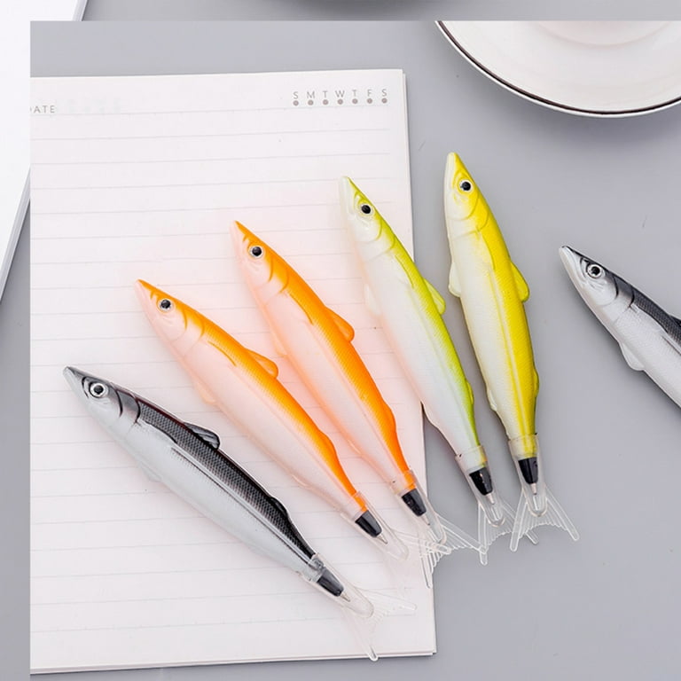 JOLIXIEYE Realistic Fish Ballpoint Pen Cute Plastic 14.5cm Fishing Black  Gel Ink Pen for School Office Student Kids 