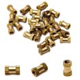 thumbnail image 1 of HUGFEGWE M2.5x6mm Female Thread Knurled Nuts,Hx3.8mm OD Brass Threaded Insert Embedment Nuts Hydraulic Welded Joint Injection Molding Assortment Kit for 3D Printing Injection Molding 30PCS, 1 of 8