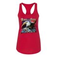 thumbnail image 2 of Wild Bobby, Born To Be Free Blad Eagle and American Flag Cars and Trucks Ladies Racerback Tank Top, Red, Medium, 2 of 3