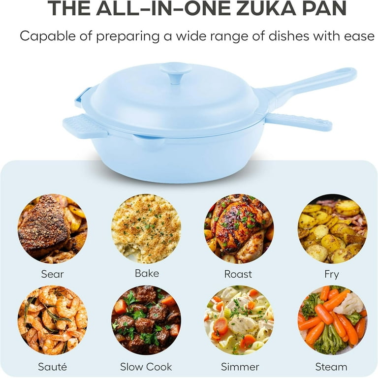 ZUKA Ceramic Pan by Granitestone, 10 in 1 Ceramic Deep Frying Pans