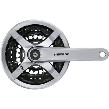 - Shimano Tourney FC-TY501 Crankset - 170mm, 6/7/8-Speed, 42/34/24t, Riveted, Square Taper JIS Spindle Interface, Silver