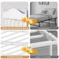 thumbnail image 5 of Kicctian Twin Daybed with Trundle, Sturdy Metal Bed Frame, Stylish Headboard, Space-Saving Design Sofa Bed for Living Room, Bedroom,White, 5 of 8