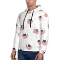 thumbnail image 3 of Lsque Umbrella Cat Pattern Casual Men's Hoodie,Hooded Sweatshirt with Kangaroo Pocket,Pullover Hoodie-Large, 3 of 7