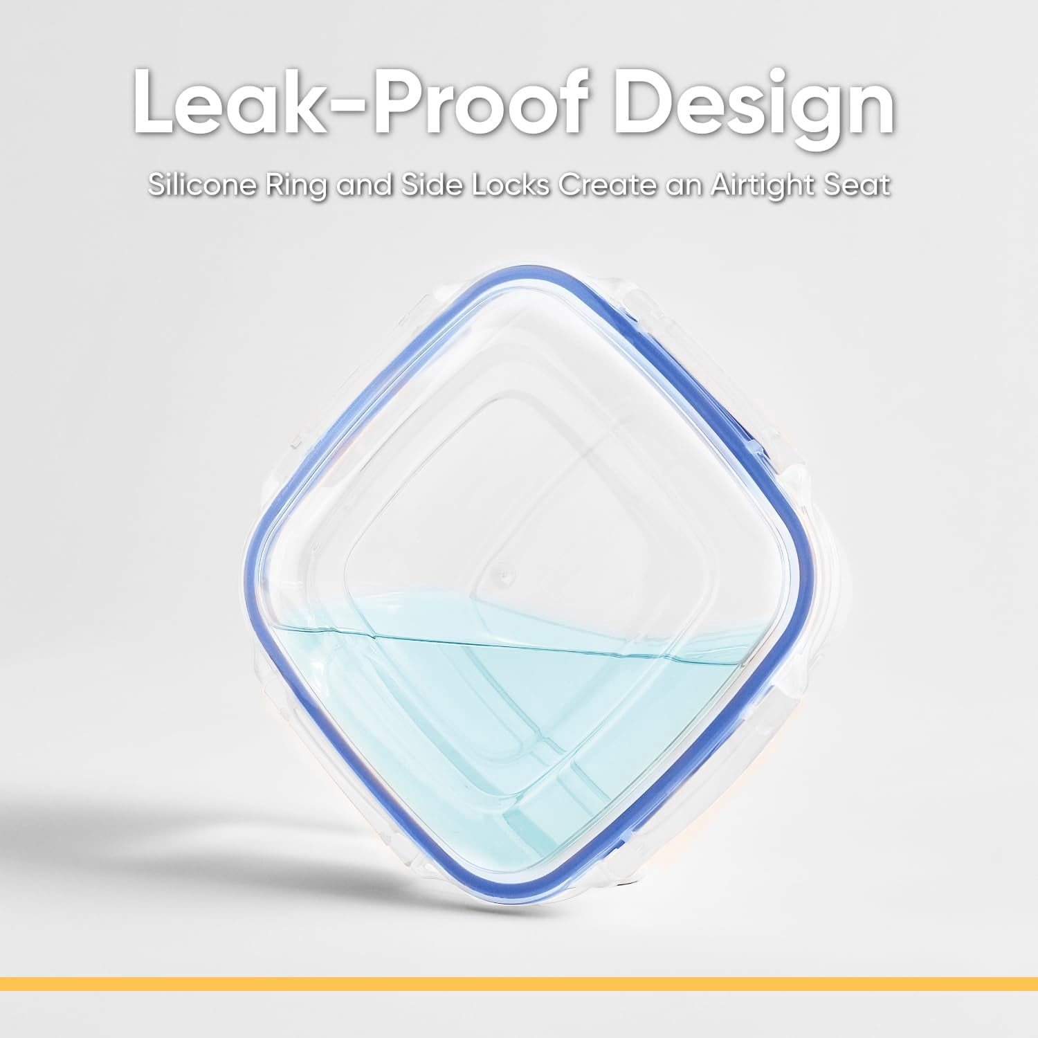Superio Airtight Food Storage Containers with Leakproof Lids (2 Pack), 128 oz, Clear