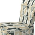 thumbnail image 4 of Designart "Spacious Neutrality I" Beige Damask Upholstered Accent Chair - Bohemian & Eclectic Arm Chair For Living Room, 4 of 7