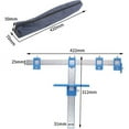 thumbnail image 2 of Plantilla para herrajes de gabinetes, plantilla para herrajes de gabinetes, guía de perforación ajustable para una instalación rápida y precisa de perillas de puertas y cajones, etc., azul, 2 of 5
