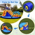 thumbnail image 4 of OLAKIDS Inflatable Water Slides, Shark Theme 14FT x 10FT x 8.5FT Bouncy House with Slide, Splash Pool, Climbing Wall, Water Gun, Outdoor Jumping Castle with Hose, Carry Bag, Stakes (Without Blower), 4 of 9