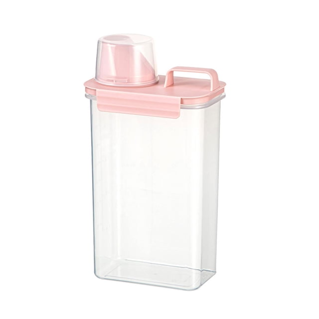 Transparent Fresh Keeping Storage Container Leakproof Canister Home Storage Jars pink cover
