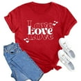 thumbnail image 4 of Odbmxy Short Sleeve Womens Plus Tshirts Red Valentines Tops for Women Loose Holiday Casual Love Print for Gifts Shirts, 4 of 8