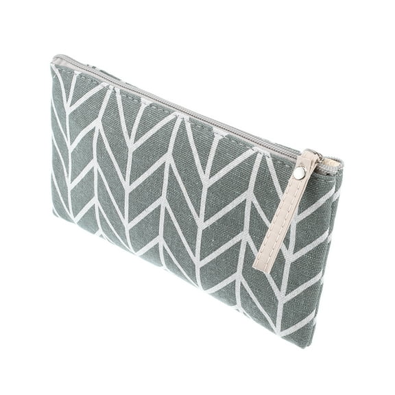 1 Pc Women Durable Large Cosmetic Bag for Travel Vacation Bathing Gym Gray Canvas