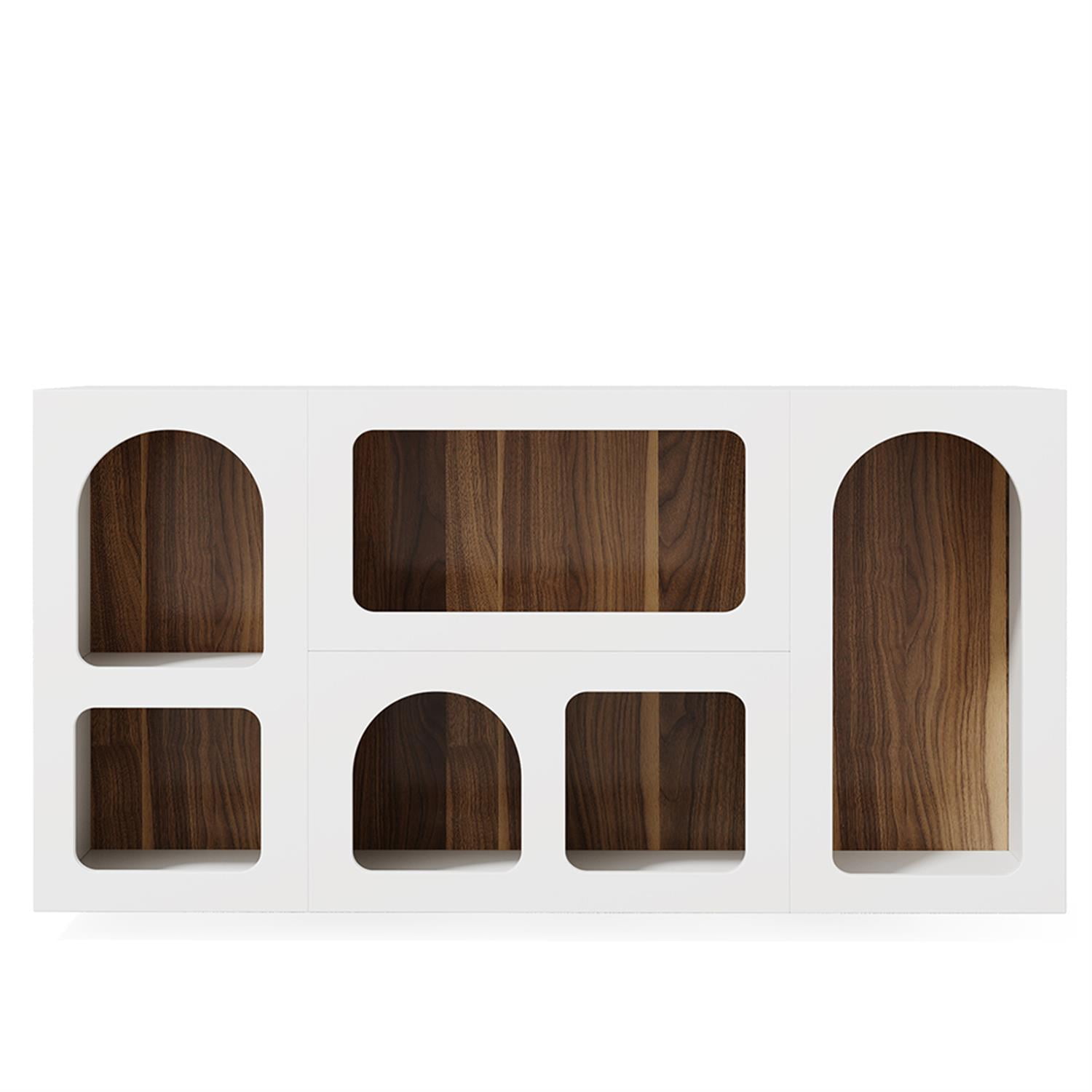 Demi Bonn 59" Console Table, Wooden Sofa Table Storage Organizer Entrance Table for Hallway, Bedroom, Living Room, White