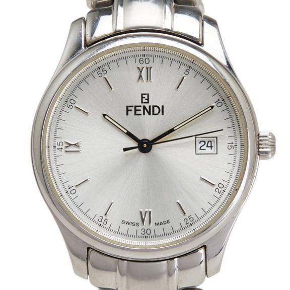 Pre-Owned Fendi Men's Watch, 210G Quartz Movement, Silver Dial, Stainless Steel (Good)