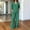 Green, variant on Floleo Women Polka Dot Two Piece Co Ord Outfits, V Neck Rollable Long Sleeve Blouse Elastic Waist Wide Leg Pants Casual Matching Suit With Side Pockets (Light Blue,S)