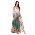 thumbnail image 2 of FORMRS Womens Long Sarong Beach Wrap Semi-Sheer Bikini Skirt Bathing Swimsuit Cover Up, Lake, 2 of 7