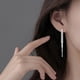 thumbnail image 2 of Pendientes con borla de aguja plateada Pendientes de aleación Pendientes de viento helado Regalo para mujer, 2 of 8