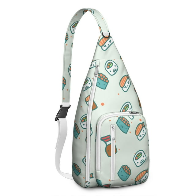 Sac à Dos Sushi à Bandoulière Imprimé Avocat & Riz, Sac de Jour Léger et à la Mode