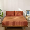 thumbnail image 4 of Ensemble de Draps en Coton Lavé Effet Lin, Respirant, Durable, Doux et Confortable (Orange Foncé Grand Lit), 4 of 6