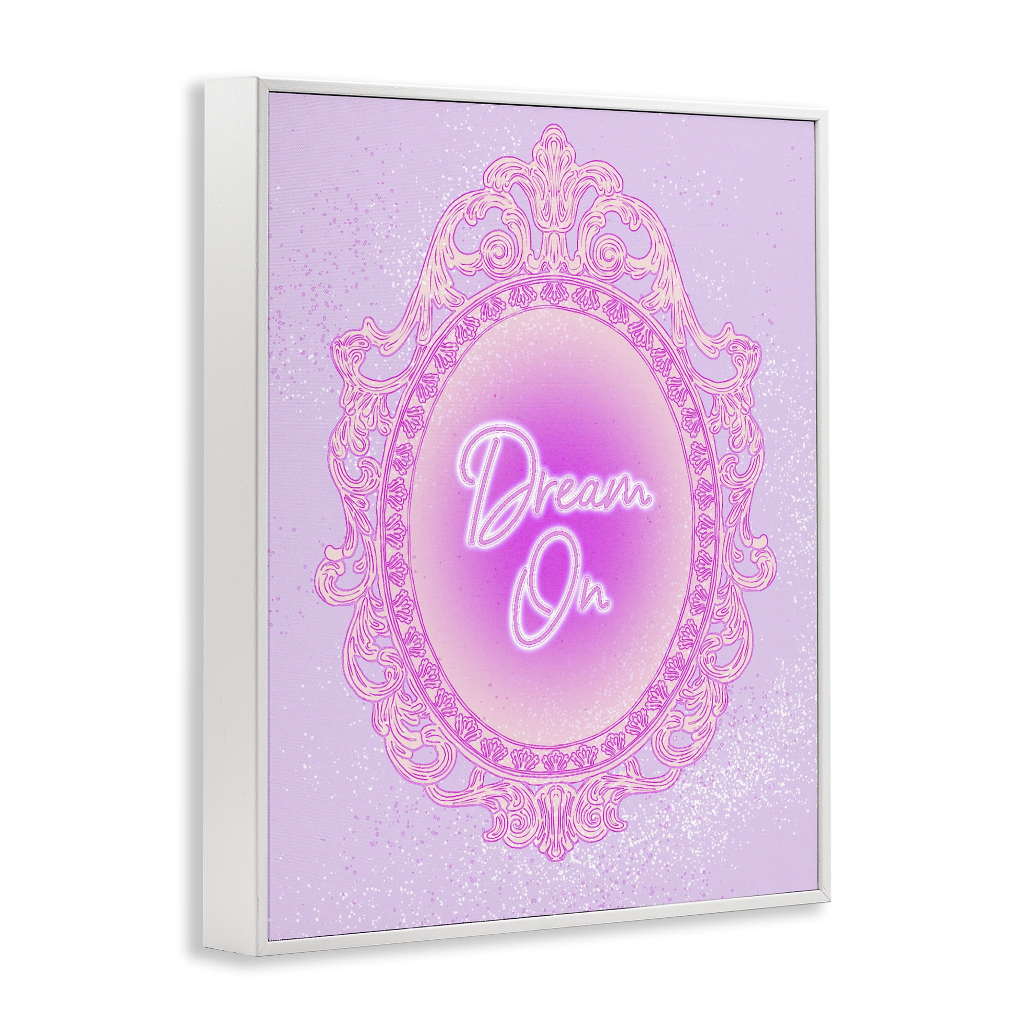 Stupell Industries Dream On Ornate Mirror White Framed Giclee Art, design by Ziwei Li