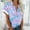 Multicolor, variant on QUNYINEY Casual Women Button Down Shirts Short Sleeve Tie Dye Collared Tops Loose with Pocket Shirts