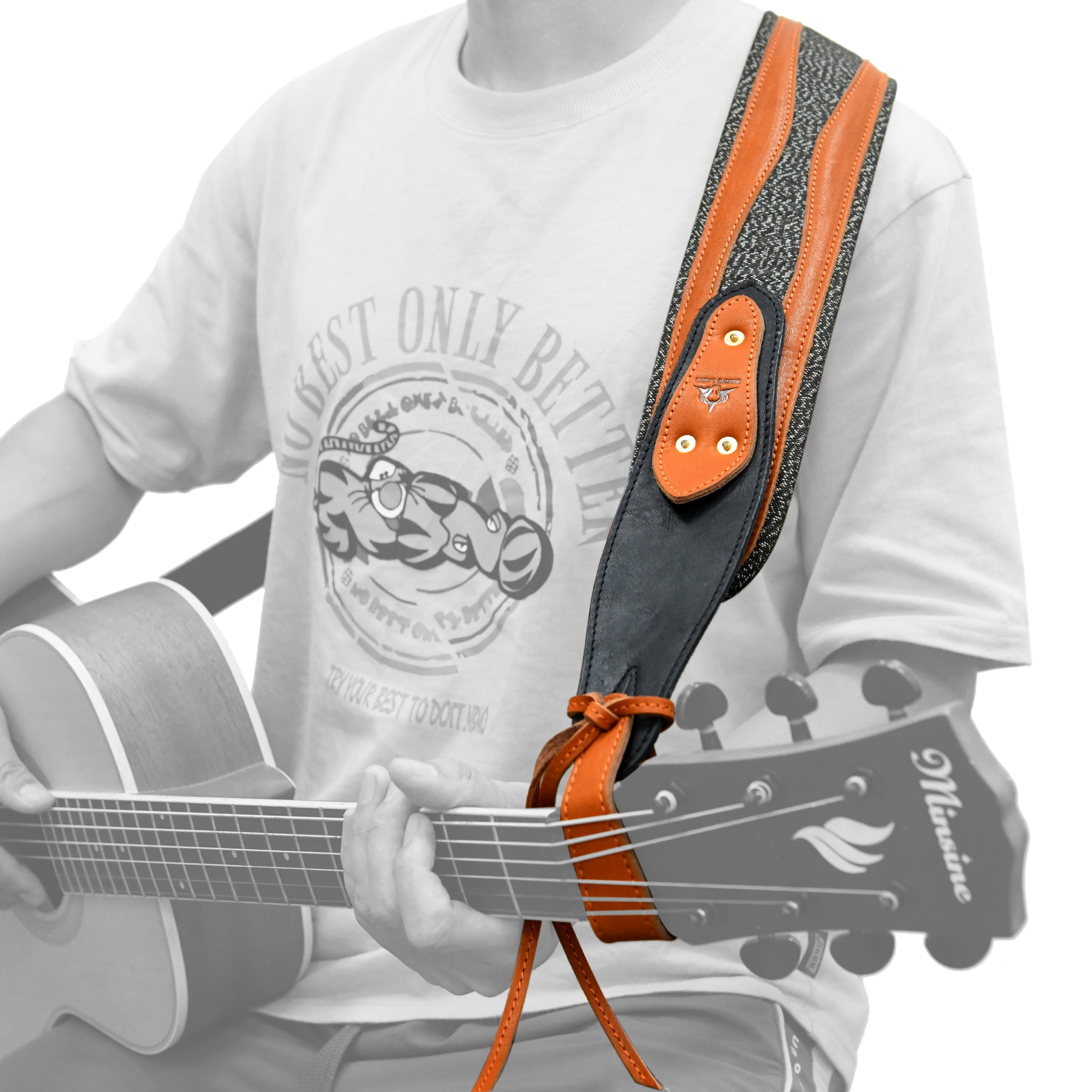 Padded Cowhide Leather Guitar Strap for Acoustic Electric Bass Guitar Handmade Strap