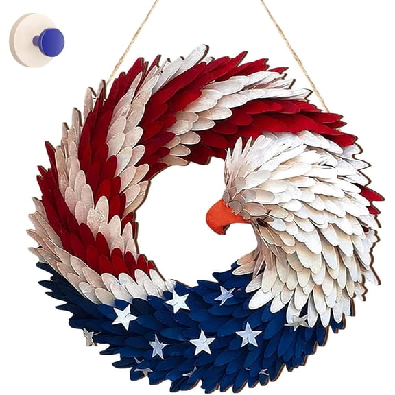 250th Anniversary Eagle Wreath, Patriotic Brave Wings Wreath, Eagle Wreaths for Front Door,Red White & Blue 4th of July Wreath for Wall Home Decor