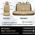 thumbnail image 6 of Coverado Beige Car Seat Covers Full Set, Faux Leather Front and Back Seat Protectors, Universal Interior Cushions Fit Most Cars, Sedans, SUVs and Trucks, 6 of 10