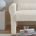 thumbnail image 4 of Modern Accent Chair, Lambs Fabric Reading Armchair with Thick Cushion and Lumbar Pillow, Recliner Chair with Solid Wood Frame, Single Seat Sofa Chair for Living Room, Bedroom, Apartment, White, 4 of 7