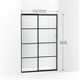 thumbnail image 2 of Kohler 707613-8G80-BL 75.5 x 47.62 in. Elate Sliding Shower Door with 0.31 in. Thick Heavy Frosted Glass & Rectangular Grille Pattern - Matte Black, 2 of 7