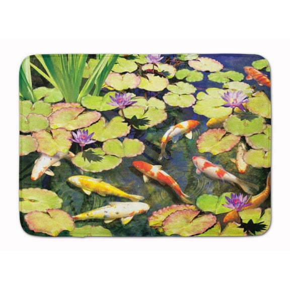 Carolines Treasures PRS4049RUG Koi Pond IV Machine Washable Memory Foam Mat 19 X 27" multicolor