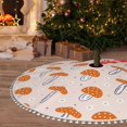 thumbnail image 6 of Rocae Mushrooms for Christmas Tree Skirt with Pom Pom Trim for Holiday Party for Holiday Home Decor Indoor Outdoor-48", 6 of 7