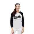 thumbnail image 2 of Feelin' Outdoorsy Like Drinking On The Patio Unisex 3/4 Sleeves Baseball Raglan T-Shirt Tee White Bl, 2 of 4