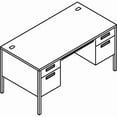 thumbnail image 3 of HON Metro Classic Double Pedestal Desk - 4-Drawer 60" x 30" x 29.5" - 4 x Box Drawer(s), File Drawer(s) - Double Pedestal - Square Edge - Material: Steel - Finish: Harvest, Putty, 3 of 4