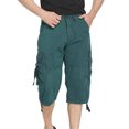 thumbnail image 2 of Pantalones cortos holgados e informales de talla europea para hombre, pantalones cortos con múltiples bolsillos, 2 of 5
