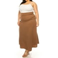 thumbnail image 2 of Women's Plus Size Solid Flare A Line Long Skirt Comfortable Casual Maxi Style, 2 of 6