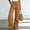 Brown plus size wide leg pants a1, variant on Cagogo Women's Plus Size Wide Leg Elastic Waist Pants Cotton Linen Flowy Casual Loose Long Trousers with Pockets Workout Lounge Beach Summer Clothes, Hot Pink 2XL