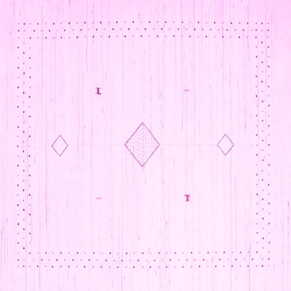 Ahgly Company Indoor Square Solid Pink Modern Area Rugs, 6' Square