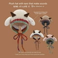 thumbnail image 5 of KANG Winter Hat With Baatable Ear Soft Fleece Lined Cozy Cap Adorable Sheep Horns Cold Weather OutdoorPinkOne Size, 5 of 6