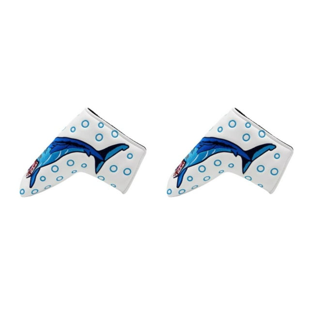 Guardoinrt Couvre-Chef de Club de Golf Mode PU Putter Cuir Couvre-Chef en Forme de Golf Espadrilles Blanc Bleu 13x17cm 2Ensemble