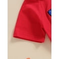 thumbnail image 6 of FEORJGP 4th of July Clothes for 0-3Y Baby Toddler Boys Memorial Day Outfits Short Sleeve T-Shirt Letter Embroidery Shirt Crew Neck Tops and Elastic Stewborn Fashion Casual 2 Piece Summer Set, 6 of 7