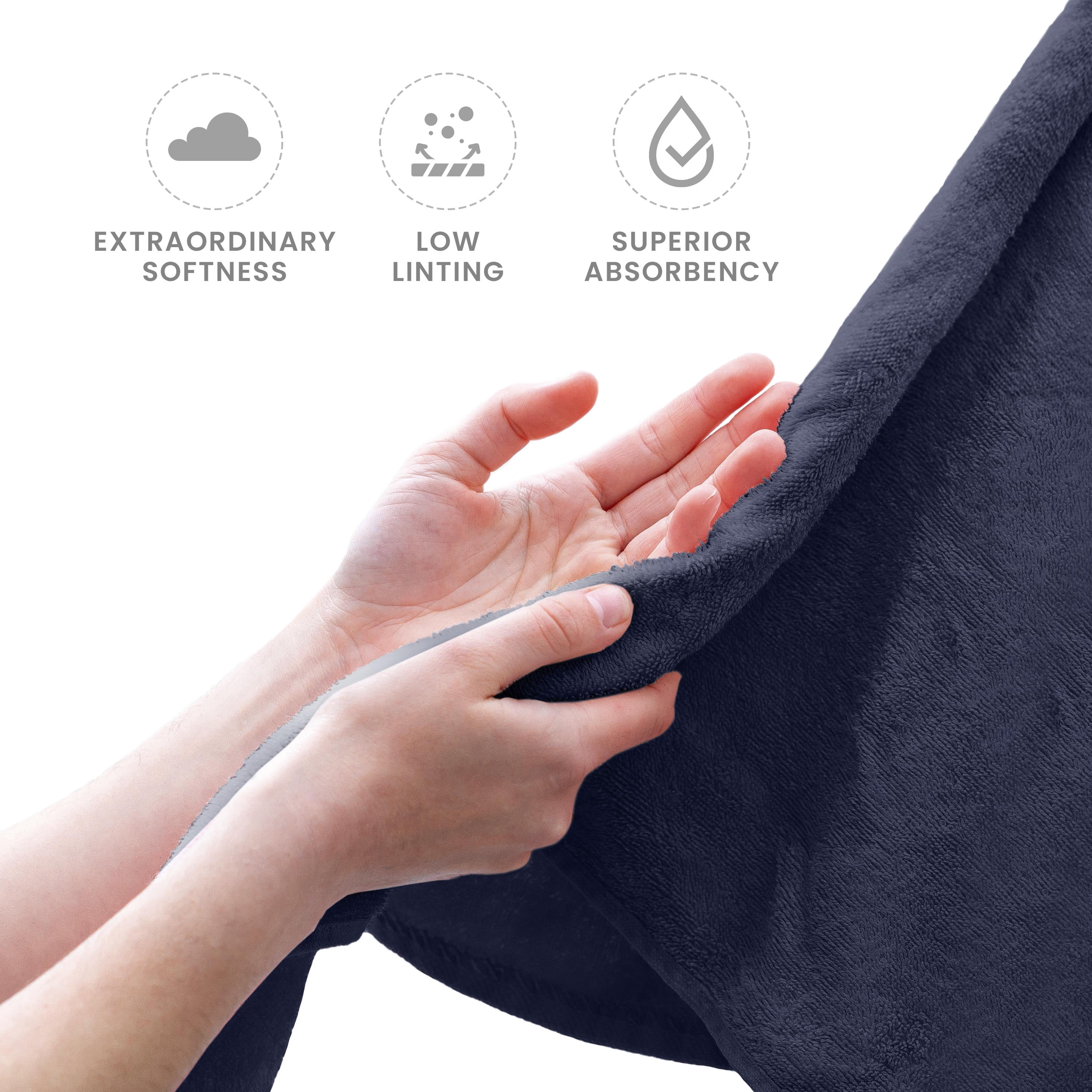 Martex 6-Piece 100% Ringspun Cotton Towel Set, Quick Dry Soft & Absorbent, Dark Blue