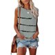 thumbnail image 2 of Moda mujer impreso sin mangas O-cuello bolsillos Casual Tops camiseta blusa Pompotops lopia989512, 2 of 5