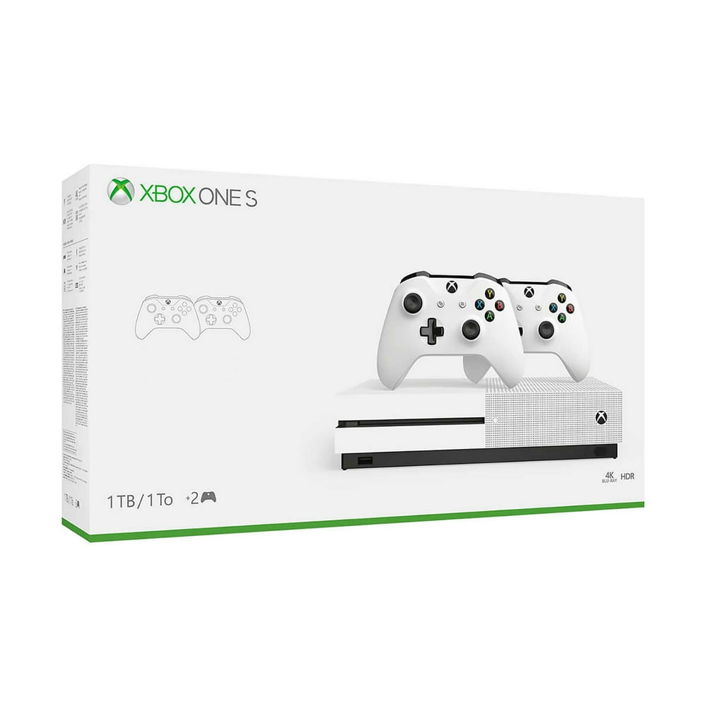 Microsoft Xbox One S 1TB Console with 2 Controllers Open Box Factory